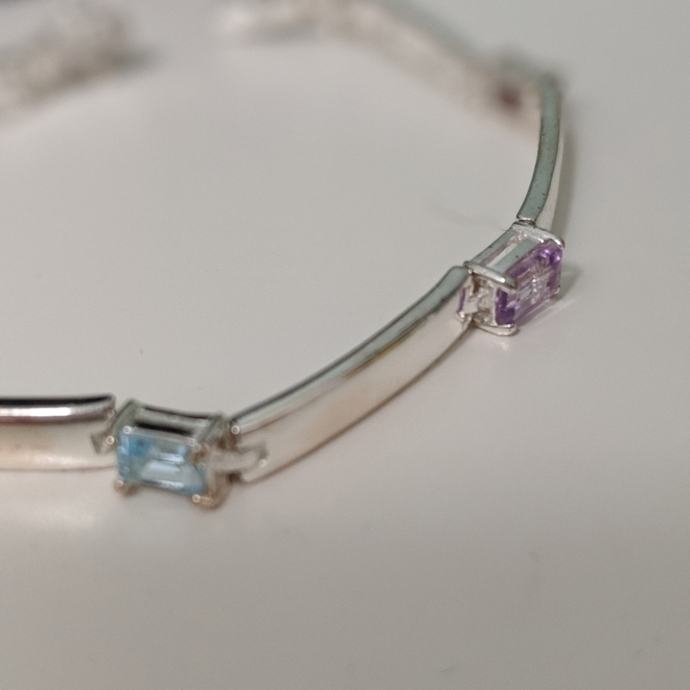 Multi gemstone bracelet. Silver